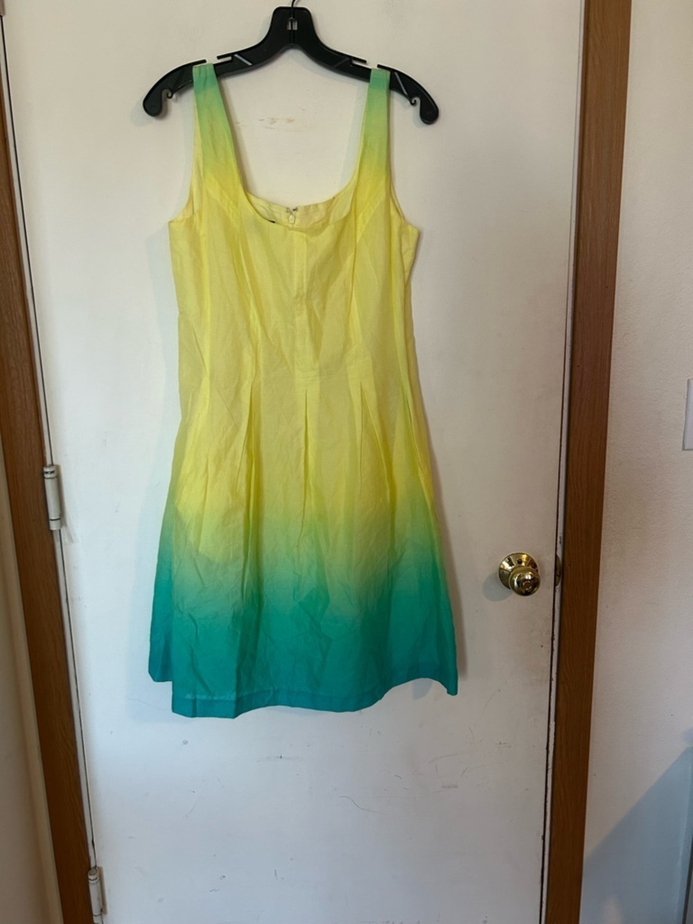 Nine West Size 8 Ombré Yellow to Teal Sleeveless Sundress